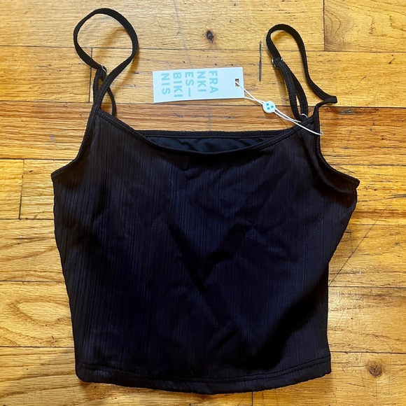 Frankies Bikinis Black Plisse Tankini - Picture 2 of 6